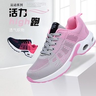 Bata Korean Style Black Sneakers Sports Shoes for Women Plus Size 41 Lace Up Air Cushion Running Shoes Breathable Mesh Women's Shoes bata