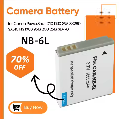 3.7V 1600mah NB-6L Camera Battery for Canon PowerShot D10 D30 S95 SX280 SX510 HS IXUS 95IS 200 25IS 