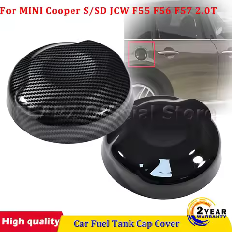1Pc Black Or Carbon Fiber Pattern Car Fuel Tank Cap Cover Sticker For MINI Cooper S/SD JCW F55 F56 F