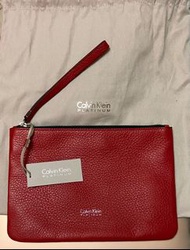 Calvin Klein platinum red clutch bag/purse CK紅色手袋/銀包