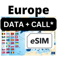 Europe Travel Sim Unlimited Data + Call (eSIM)(EU33)