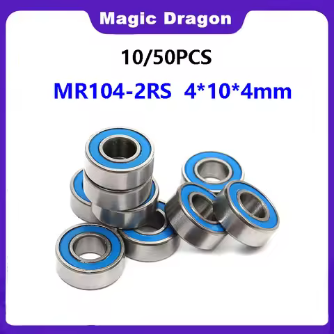 10/50PCS MR104-2RS Bearing ABEC-5 4x10x4mm Miniature Bearing MR104RS Ball Bearings Blue Sealed Beari