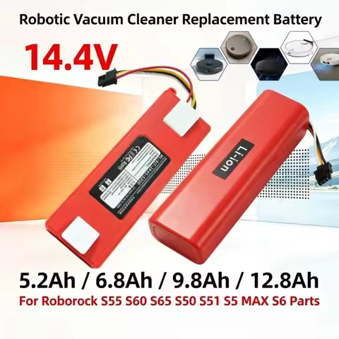 14.4V Rechargeable Vacuum Battery 5.2Ah/6.8Ah/9.8Ah/12.8Ah Compatible With Roborock S5 MAX S55 S6 S6
