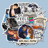 Acotar Stickers 2 | Bookworm Reading Kindle Decor Waterproof Holographic Glitter Finish Vinyl Decal