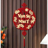 Red round hanging decoration CNY to welcome fortune and luck in many designs Size 36cm*68cm