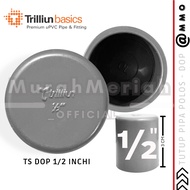Dop TS 1/2 INCH TRILLION PLAIN PVC PIPE CAP 0.5 DIM END CAP 1/2 INCH PARALON LID 1/2"