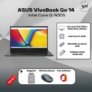 Asus VivoBook Go 14 E1404G-ANK325WMS 14'' FHD Laptop Mixed Black ( i3-N305, 8GB, 512GB SSD, Intel, W