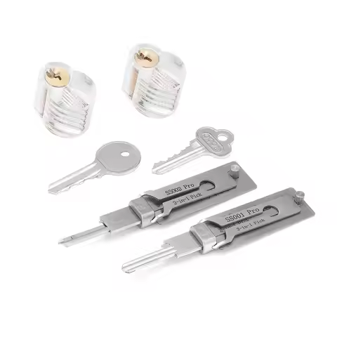 For Lishi Yale Picks Picking KW1 SS002 2 in1 Locksmith Tools Master Key Decoder Micha Decoder Hooks 