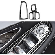 Carbon Fiber, for Mercedes Benz Accessories, Car Interior Door Window Switch Trim Sticker for Merced