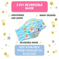 3f3wypogp5✨ Baby Shark Kids Mask Adult Children Toddler Size ✨ Reusable 3 Ply Reversible Mask ✨ Christmas Gifts School ✨