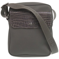 Longchamp 尼龍/壓花皮革灰色單肩包 0538 [二手] 狀況極佳