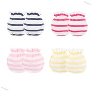 frenkypoh 3 Pairs 0-3 Months Newborn Infant Soft Cotton Gloves Anti-scratch Handguard Glove