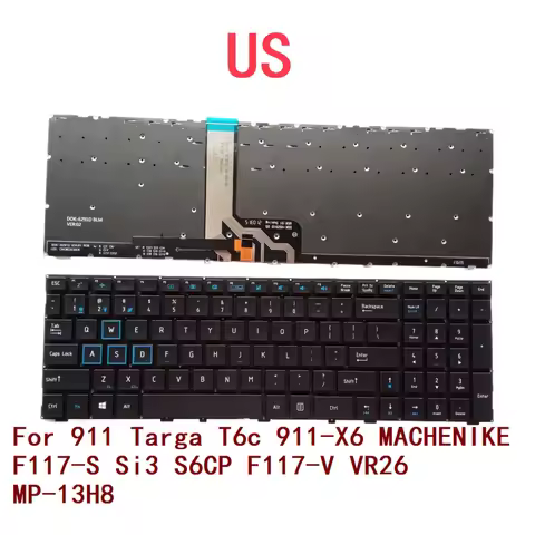 New US Laptop Backlit Keyboard For ThundeRobot 911 Targa T6c 911-X6 MACHENIKE F117-S Si3 S6CP F117-V