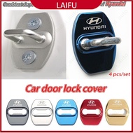 LAIFU 4pcs Stainless Steel Car Door Lock Cover for Hyundai HB20 Creta Tucson Ioniq 5 Palisade Santa 