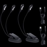 TREDDING491J0 2pcs ​Reading Light​, ​LED Lamp ​Black Music Stand Light​, ​Double Arms ​Eye Protectio