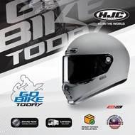 HJC V10 N.Grey Retro Helmet | Vintage Full Face | ECE 22.06 | Lightweight | Bluetooth Ready