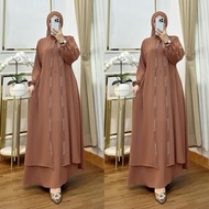 Gamis Payet Terbaru 2026 Model Doble Layer Bahan Crinkle Airflow
