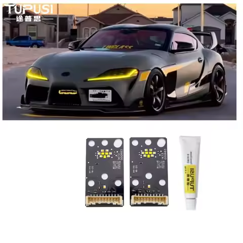 Yellow LED DRL Board For Toyota Supra A90 A91 2019-2024 LED Headlight DRL Modules Daytime Running Li