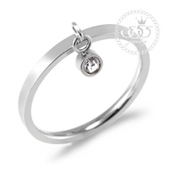 555jewelry แหวนสแตนเลส สตีล สำหรับผู้หญิง ห้อยจี้เพชร CZ ประกายสวย สไตล์มินิมอล รุ่น 555-R037 - แหวนสแตนเลส แหวนผู้หญิง แหวนสวยๆ (HVN-R9)