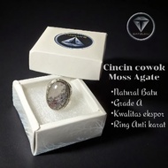 BATZUKU | Moss Agate Hq Men's Ring | AGATE RING