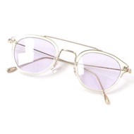 EYEVAN Ruben 雙樑太陽眼鏡，淨CLEAR金色鏡框，紫色鏡片，48 號，尺寸 24-145，帶鏡盒，日本製造，品相極佳。
