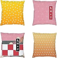 Cushion Covers, 65x65cm Set of 4, Color Geometric Soft Velvet Throw Pillow Cases 26x26in, Square Sofa Cushion Cover with Invisible Zipper for Couch Bed Car Bedroom Home Decor