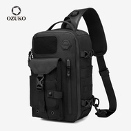 OZUKO Multi Pockets Men Chest Bag Outdoor Waterproof Large Capacity Sling Bags