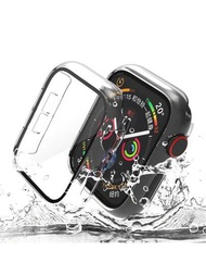1入組防劈裂鋼化玻璃螢幕保護貼,適用於38/40/41/42/44/45mm Apple Watch 螢幕及外殼,與apple Watch Series Se/8/7/6/5/4/3/2/1相容