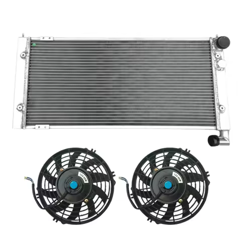 Aluminum Radiator + Fans For VW Corrado 53I VR6 Turbo 2.9 & Golf MKII 19E G60 VWO2 1.8L