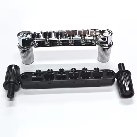 FLEOR LP Electric Guitar Bridge Fixed Bridge Chrome /Black Guitar Parts