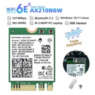 WI-FI 6E Bluetooth 5.3 Intel AX210 Dual Band 5374Mbps M.2 Wireless Card AX210NGW 2.4G/5G/6G 802.11ax Wifi 6