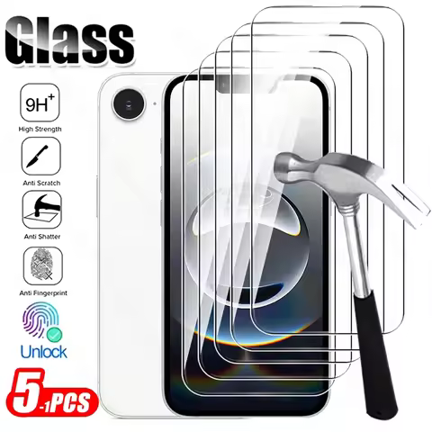 for iPhone 17e 16e Case 5-1Pcs 9H Clear Tempered Glass Cover for iPhone17e iPhone16e i Phone 16e 16 