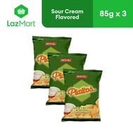 Piattos Sour Cream Flavored Potato Crisps Buddy Size 85g - Pack of 3