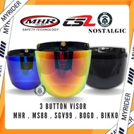 MYRIDER MHR 💯 ESPADA CS2 Tulen Siang Malam 3 Pin CERMIN HELMET Gelap / Emas / Biru MS88 SGV99 BOGO B
