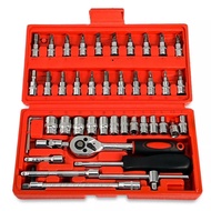 Axle Socket Wrench 46pcs Set 1/4" Complete Socket Tool Kit Fitting Ring L Motorcycle Car