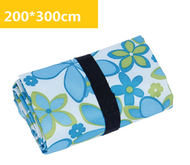 便攜防水加厚野餐墊沙灘墊（藍色花瓣）（200*300cm）