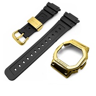 Metal Case Rubber Watch Band Compatible with Casio G-shock DW5600/5610 GW5600E Stainless Steel Watch Case Watch Accessories