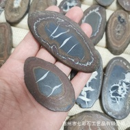 Fossil Text Agate Slice Landscape Slice Changeable Pattern Wood Fossil Slice Inkstone Mineral Specim