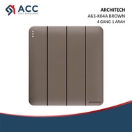ARCHITECH A63 BROWN TRIPLE SWITCH 3 GANG 2 WAY HOTEL