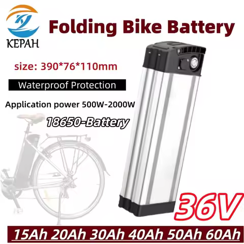 New 36V 15Ah/20AH/30AH/40AH/50AH/60AH Silver Fish Lithium Battery BMS For Motor 350W 500W 750W 1000W