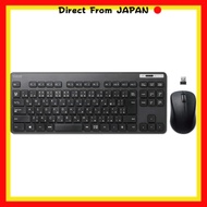 ELECOM Keyboard Wireless (Receiver Included) Membrane Thin Compact Keyboard with Mouse Black TK-FDM1