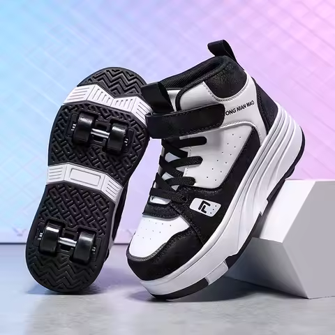 Roller Skate Shoe Walking Shoes with Four-wheel Student Sports Pulleys Walking Shoes Sports Entertai