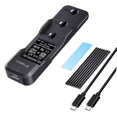 INEO USB-C 20Gbps SSD Enclosure Supports M. 2 Nvme SATA, Tool-Free Design Fits 2280 2260 2242 2230 M