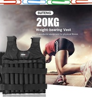 【Hot deal】 Weighted Vest 20kg Loading Weighted Jacket Gym Fitness Boxing Training Sand Vest Adjustab