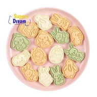<Dream-t> Easter Cookie Cutters Set, 8 Pcs Cookie Cutter With Plunger Stamps, 3D Cookie Stamps For E