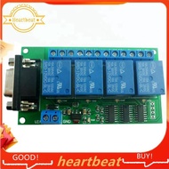 [Hot-Sale] DC 12V 4 Channel RS232 Relay Board PC USB DB9 Interface Relay Module Serial Port Remote C