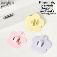 IESPOIR1T1 Washbasin Leak Plug, Silicone Universal Fit Sink Drain Filter, Practical Flower-shaped 8x