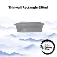 [25 Pcs] Thinwall Rectangle 650ml/Plastic Lunch Box 650ml/Thinwall Meiji 650ml/Rice Box 650ml