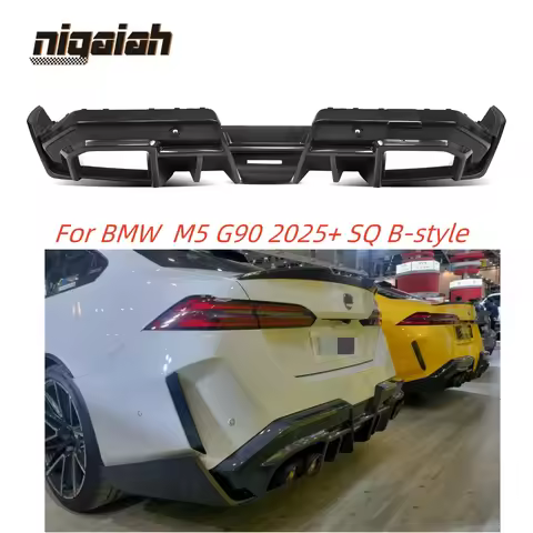 SQ-B Style 100% Dry Carbon Fiber Rear Diffuser For BMW M5 G90 2025+ 4 Door Retrofit accessories