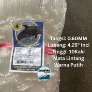 060MM X 108MM (4.25" inci) X 60MD X 91.4Mtr Jaring Pukat Ikan /Mata Lintang /Isi Kosong / Warna Puti
